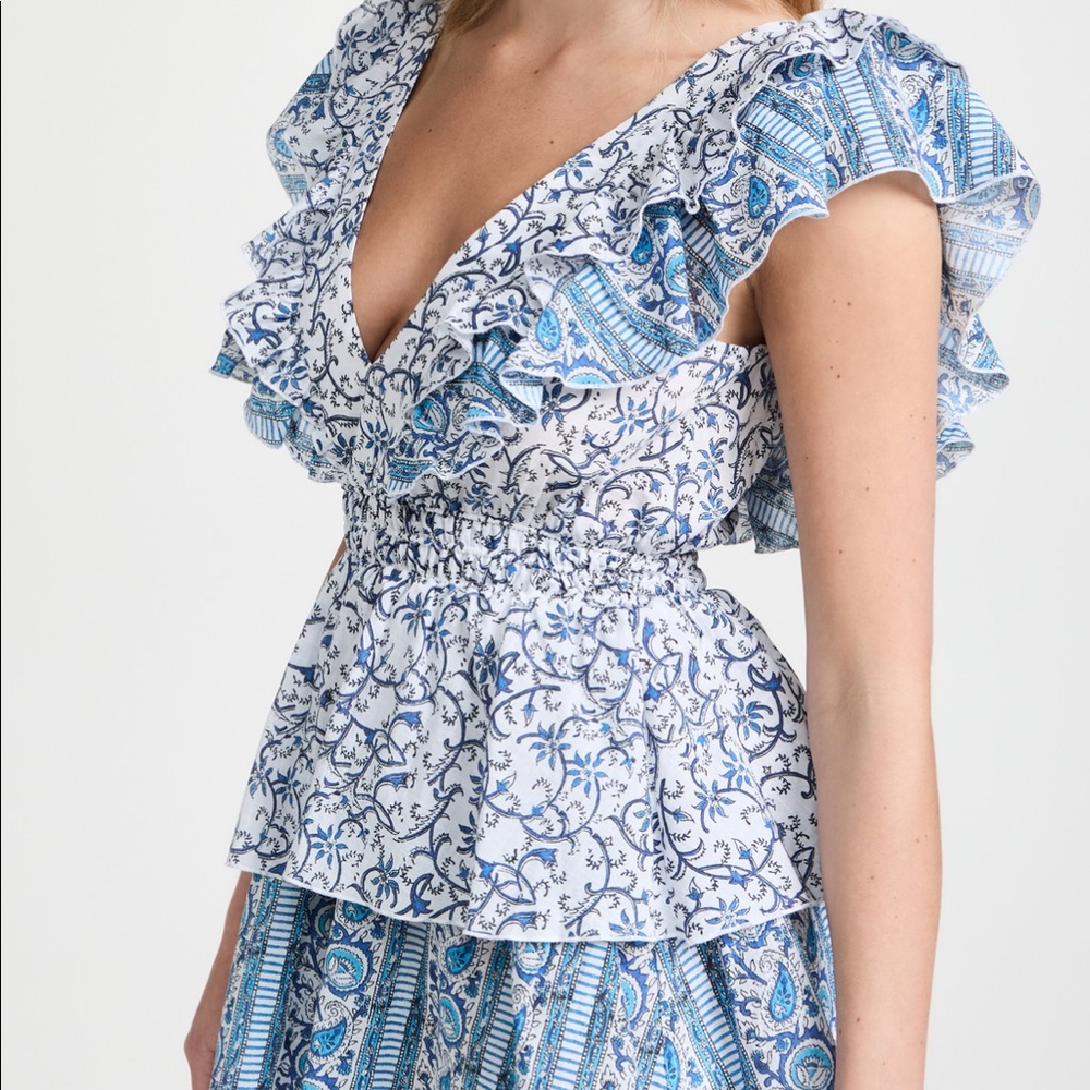 Blue Floral Mini Dress - Picture 2 of 4